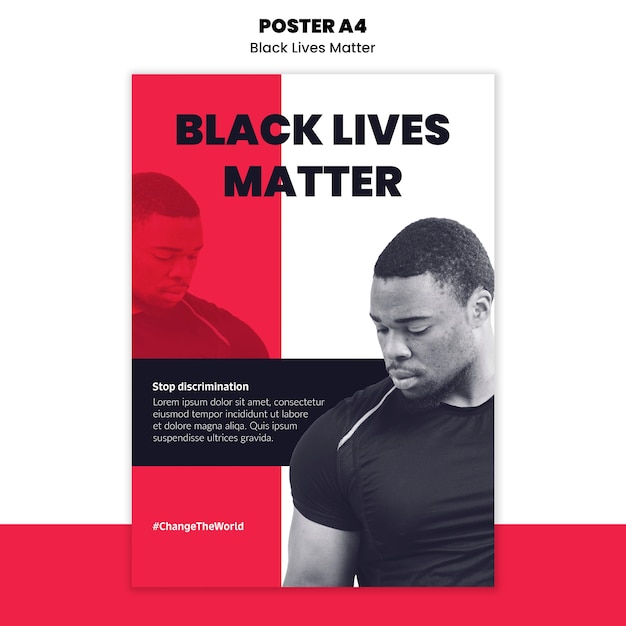 Free PSD poster template for racism and violence