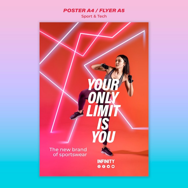 Free PSD poster template for sports and exercise