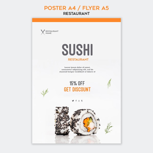 Poster template sushi restaurant