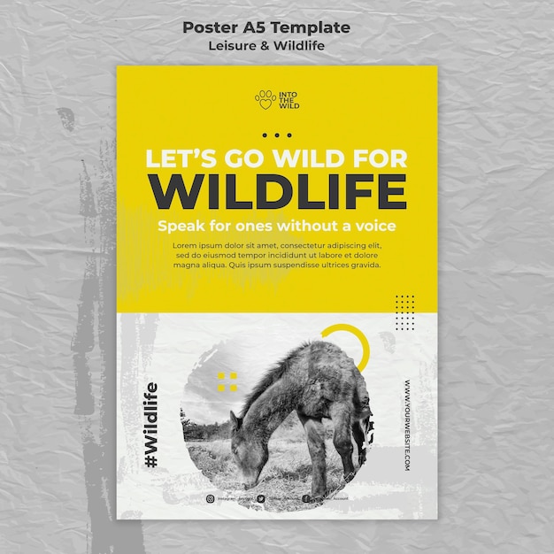 Free PSD poster template for wildlife and environment protection