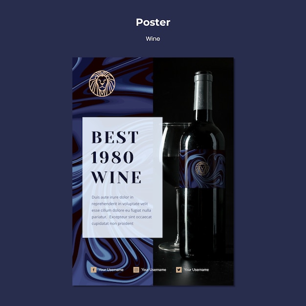 Poster template for wine business