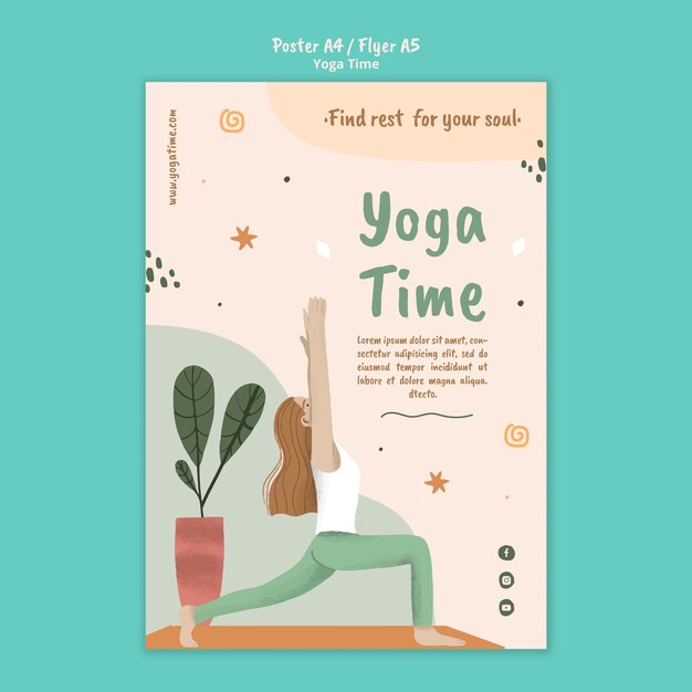 Poster template for yoga time