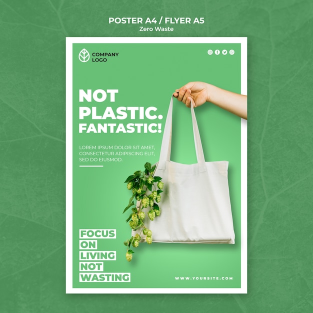 Free PSD poster template for zero waste