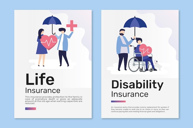 Poster templates psd for life and disability insurance