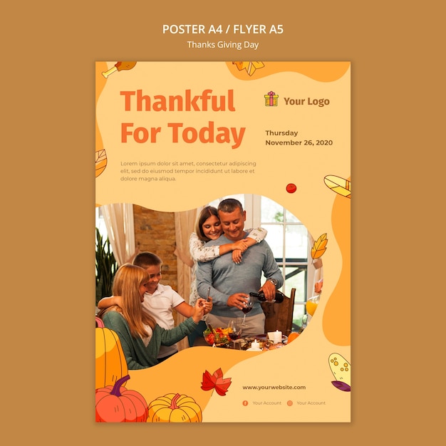 Free PSD poster for thanksgiving celebration