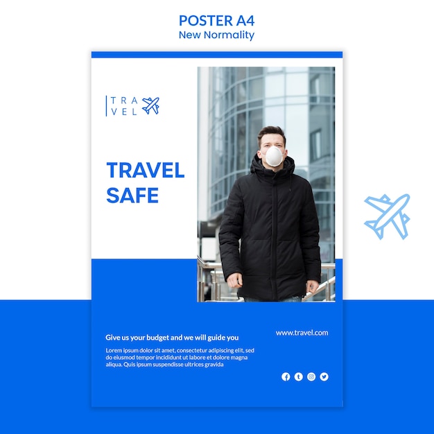 Free PSD poster for travel booking