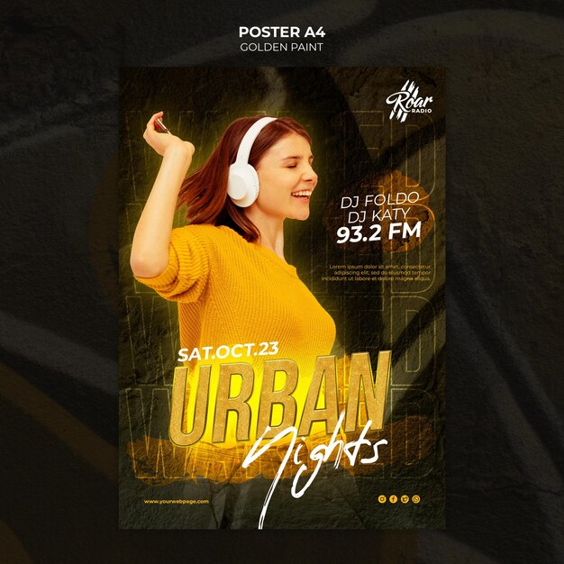 Poster urban music design template