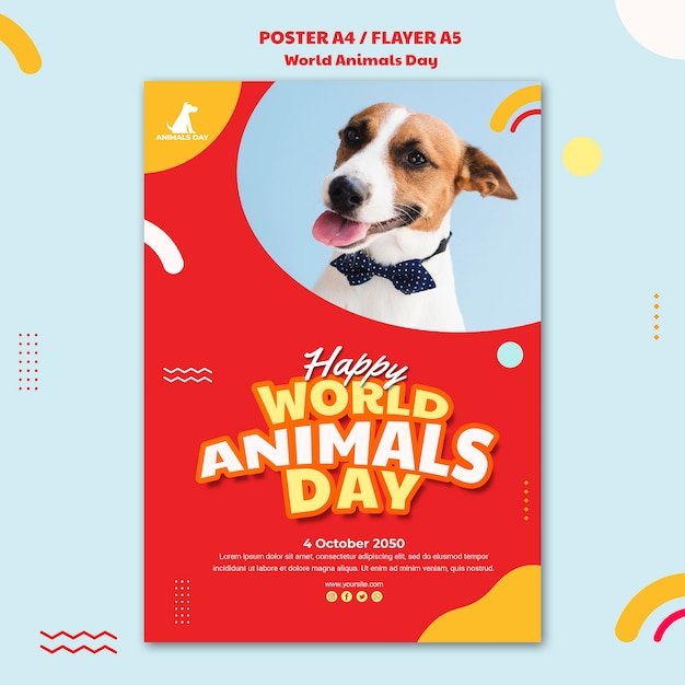 Poster world animals day template