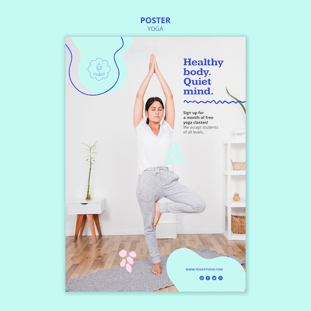 Free PSD poster yoga ad template