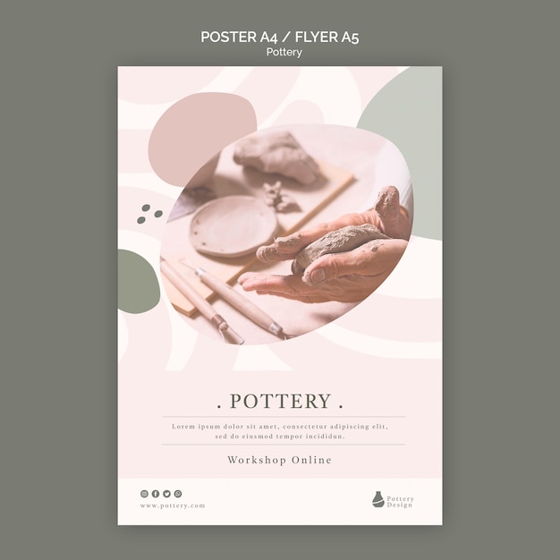 Free PSD pottery poster template