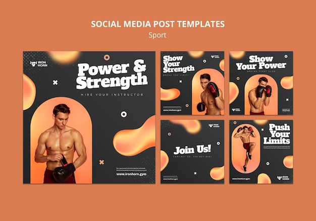 Power and strength social media post template