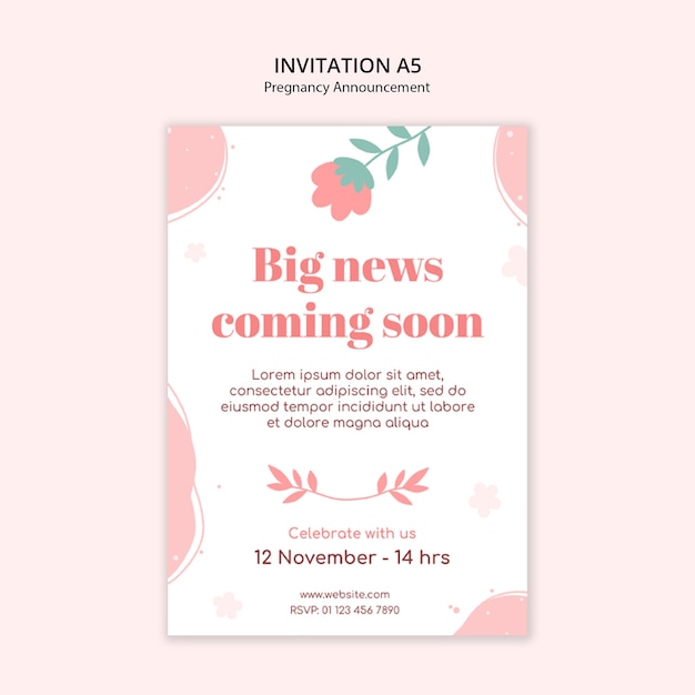 Free PSD pregnancy announcement template design