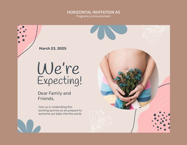 Free PSD pregnancy announcement template design