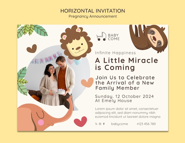 Free PSD pregnancy announcement template