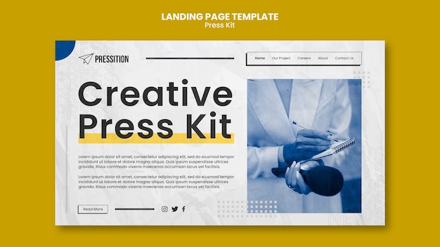 Free PSD press kit template design