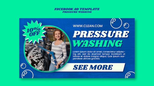 Free PSD pressure washing facebook template