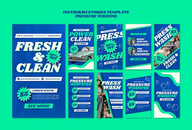 Free PSD pressure washing  instagram stories