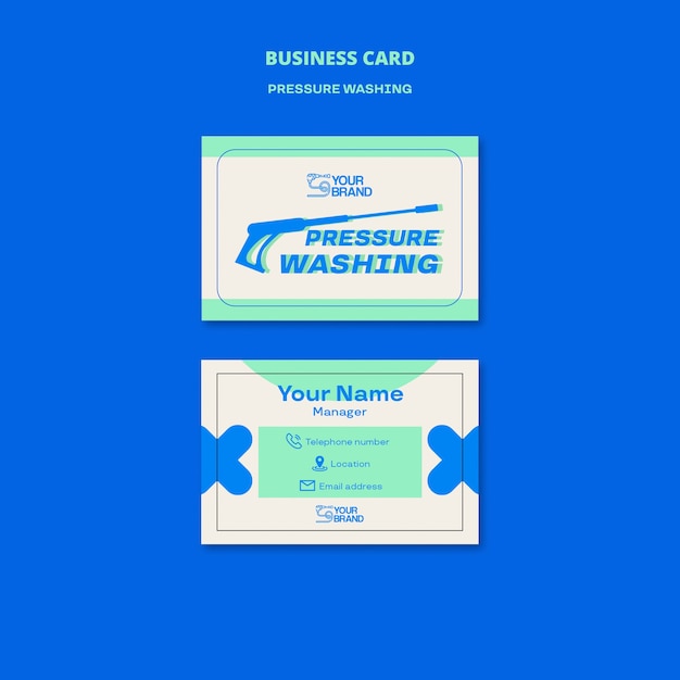 Free PSD pressure washing service business card