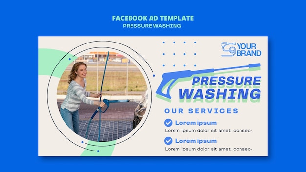 Free PSD pressure washing service facebook template