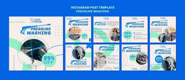 Free PSD pressure washing service instagram posts