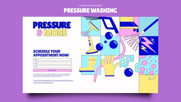 Free PSD pressure washing service landing page