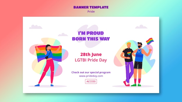 Free PSD pride day banner template concept