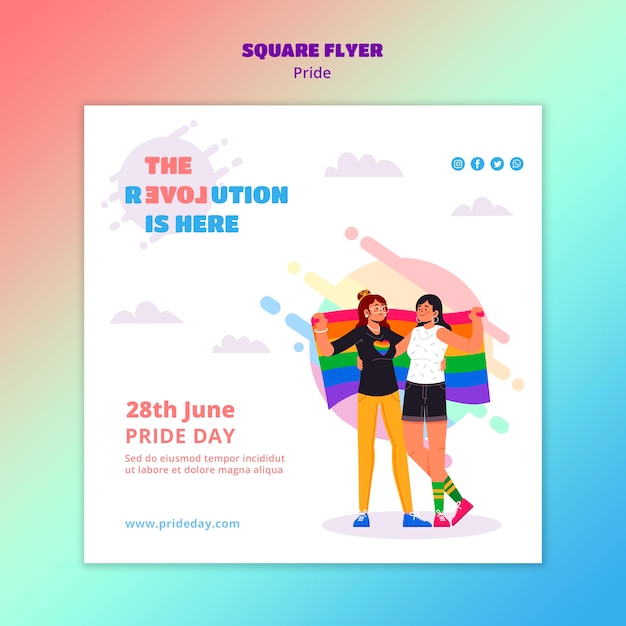 Free PSD pride day flyer template