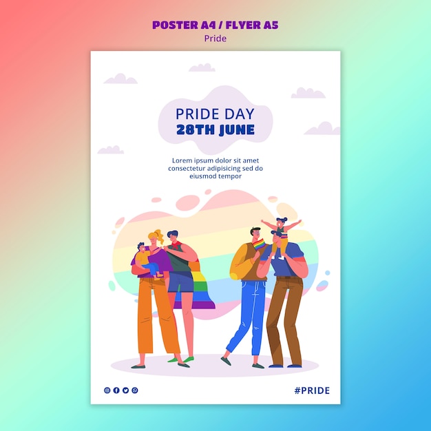 Pride day poster template