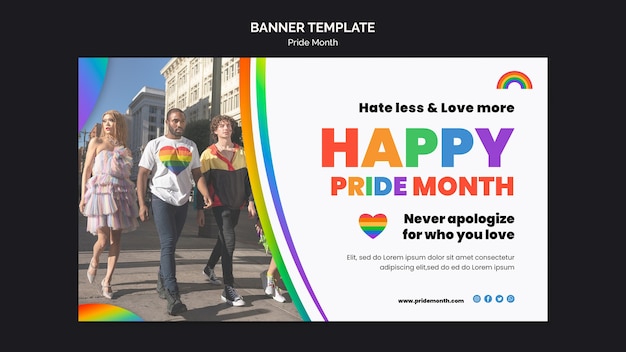 Free PSD pride month banner design template