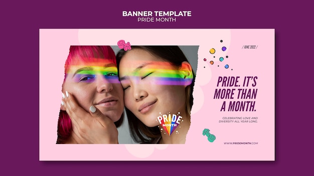 Free PSD pride month banner design template