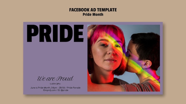 Free PSD pride month celebration facebook template