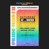 Free PSD pride month celebration poster template