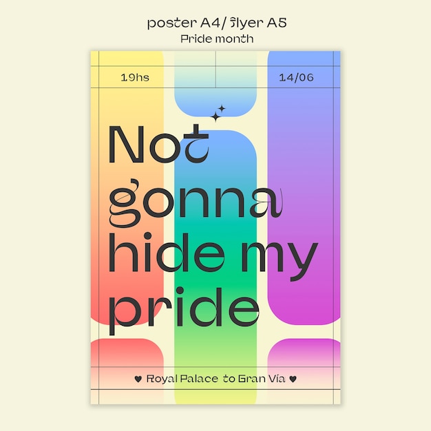 Pride month celebration poster template