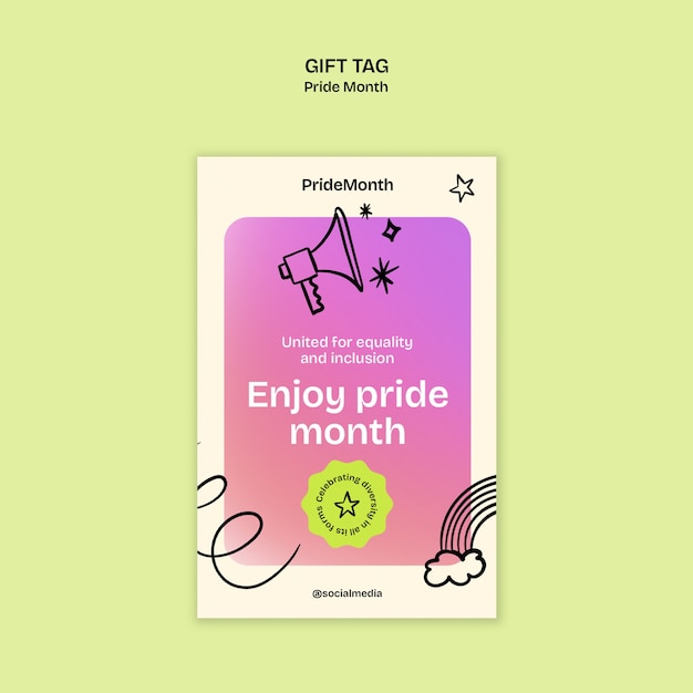 Free PSD pride month  celebration template