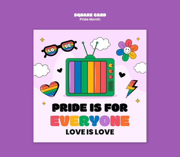 Free PSD pride month  celebration template