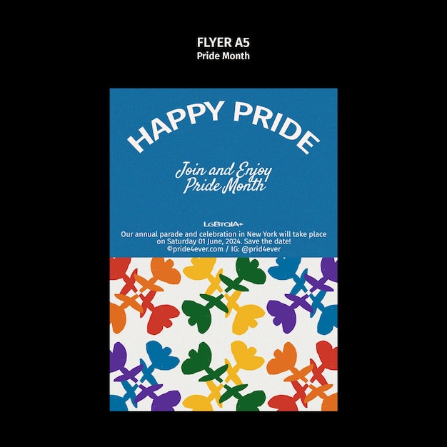 Free PSD pride month  celebration template