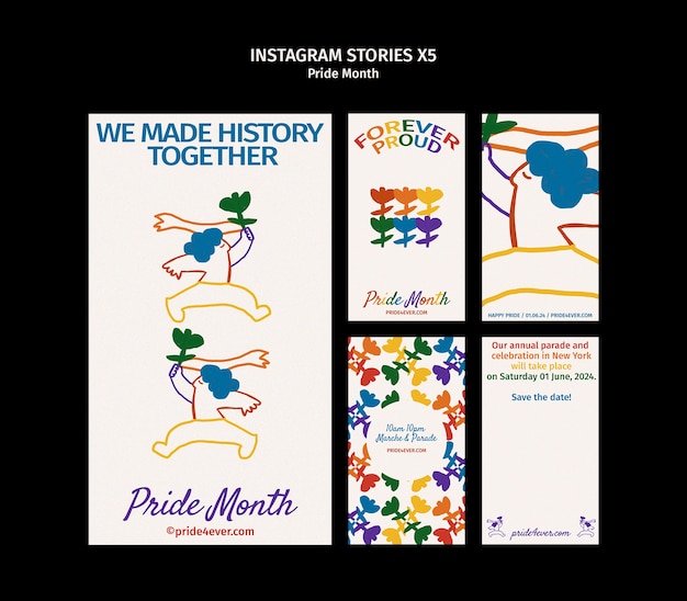 Free PSD pride month  celebration template