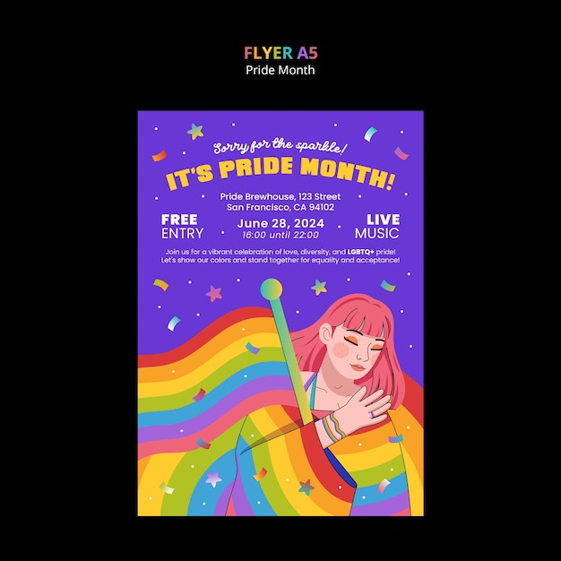 Free PSD pride month celebration template