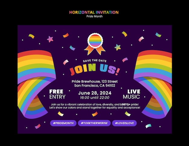 Free PSD pride month celebration template