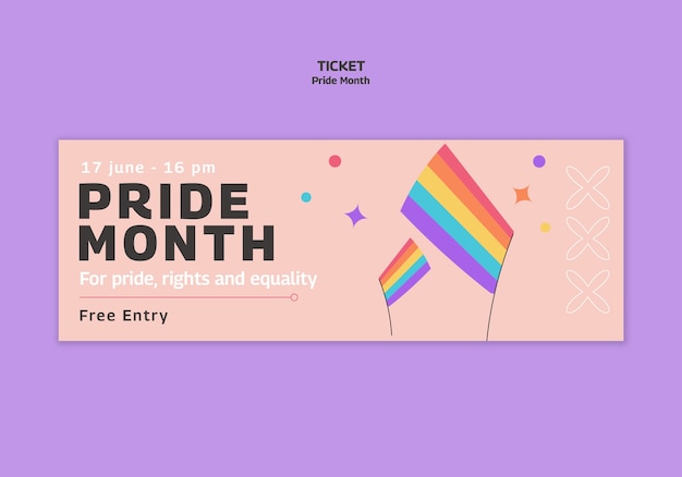 Free PSD pride month  celebration template