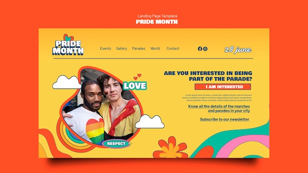 Pride month celebration web template