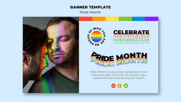 Pride month horizontal banner