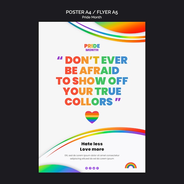 Free PSD pride month poster design template