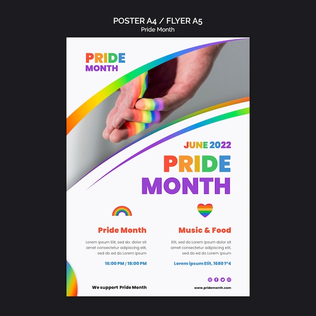 Pride month poster design template