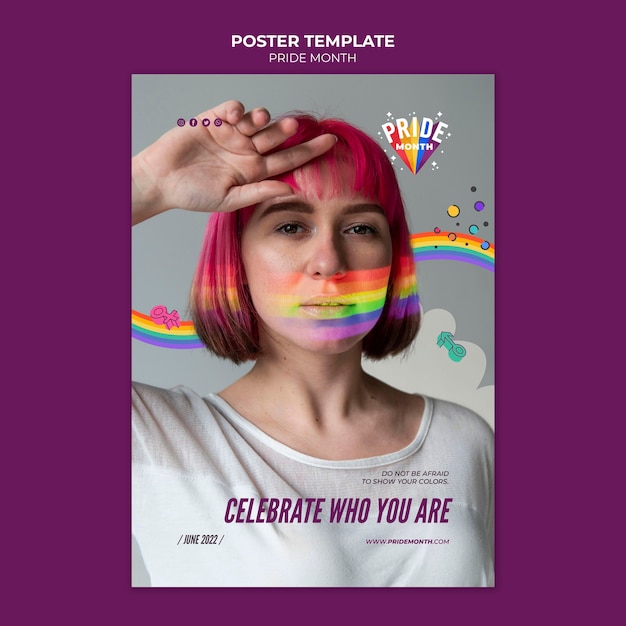 Pride month poster design template