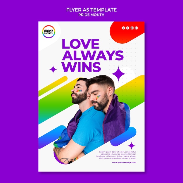 Free PSD pride month poster design template