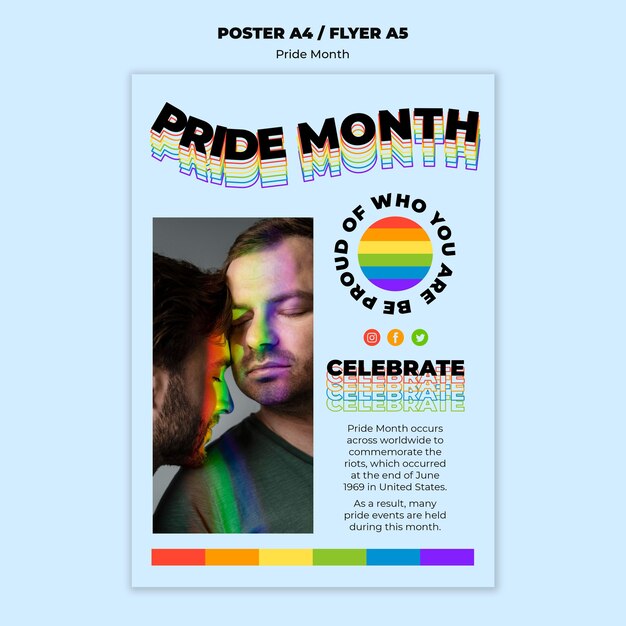 Free PSD pride month print template