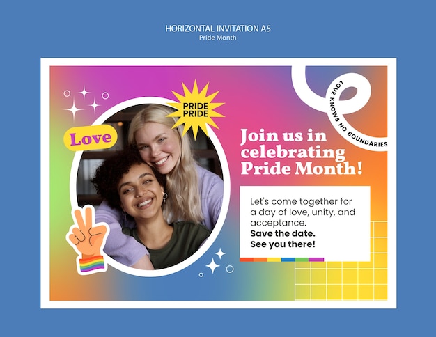 Free PSD pride month template design