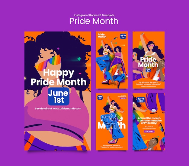 Free PSD pride month template design