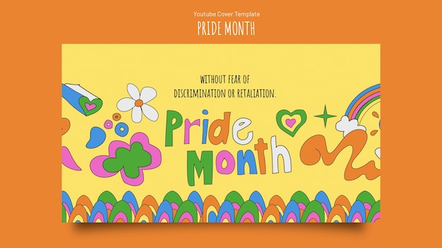 Free PSD pride month youtube cover template